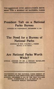 Cover of: The American Civic Association's movement for a Bureau of National Parks. by American Civic Association.