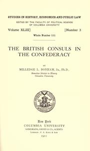 Cover of: The British consuls in the confederacy by Milledge Louis Bonham