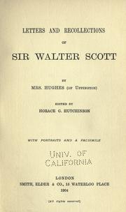 Cover of: Letters and recollections of Sir Walter Scott