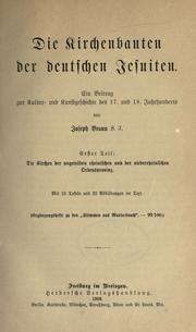 Cover of: Die Kirchenbauten der deutschen Jesuiten by Joseph Braun