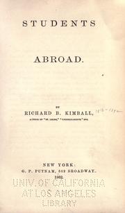 Cover of: Student's abroad: By Richard B. Kimball.