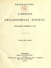 Cover of: Transactions of the Cambridge Philosophical Society. by 