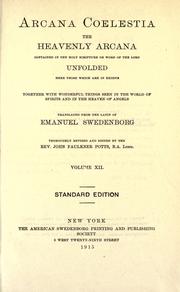 Cover of: Arcana coelestia by Emanuel Swedenborg
