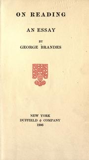 Cover of: On reading by Georg Morris Cohen Brandes