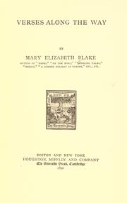 Cover of: Verses along the way by Blake, Mary E.