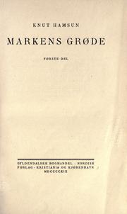 Cover of: Markens grøde. by Knut Hamsun
