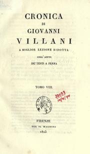 Cover of: Cronica. by Giovanni Villani