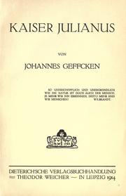 Cover of: Kaiser Julianus by Johannes Geffcken