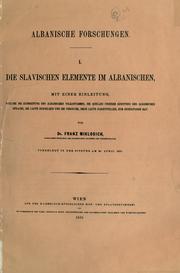 Cover of: Albanische Forschungen. by Miklosich, Franz Ritter von