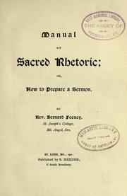 Cover of: Manual of sacred rhetoric: or, how to prepare a sermon.