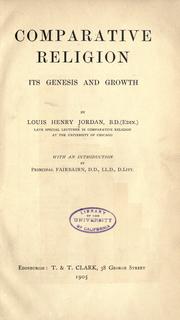Cover of: Comparative religion: its genesis and growth