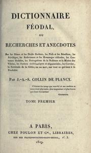 Cover of: Dictionnaire féodal by J.-A.-S Collin de Plancy