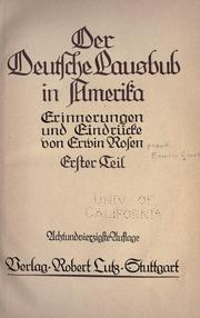 Cover of: Der deutsche lausbub in Amerika