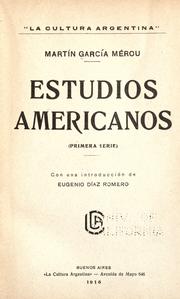 Cover of: Estudios americanos: (primera serie)