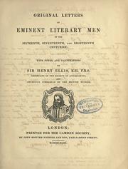 Cover of: Original letters of eminent literary men by Ellis, Henry Sir