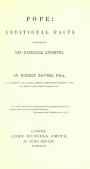 Cover of: Pope by Davies, Robert