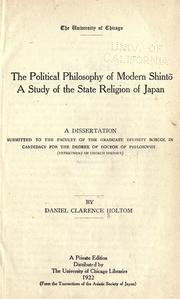 The political philosophy of modern Shintō by Daniel Clarence Holtom