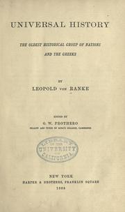 Cover of: Universal history by Leopold von Ranke