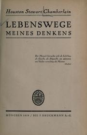 Cover of: Lebenswege meines Denkens by Houston Stewart Chamberlain
