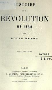 Cover of: Histoire de la révolution de 1848