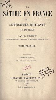 Cover of: satire en France: ou, La littérature militante au 16e siècle.