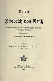 Cover of: Briefe von und an Friedrich von Gentz by Friedrich von Gentz