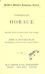 Cover of: Corneille's Horace by Pierre Corneille