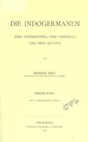 Cover of: Die Indogermanen by Herman Alfred Hirt