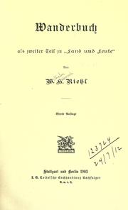 Cover of: Naturgeschichte des Volkes als Grundlage einer deutschen Social-Politik.