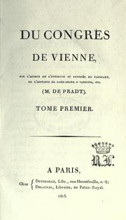 Cover of: Du congr©Łes e Vienne by Pradt M. de, Pradt M. de