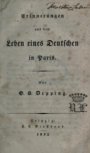 Cover of: Erinnerungen aus dem Leben eines Deutschen in Paris