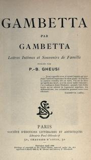 Cover of: Gambetta