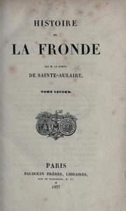 Cover of: Histoire de la Fronde.