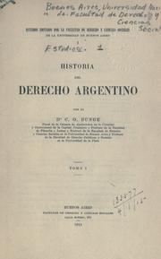 Cover of: Historia del derecho argentino by Carlos O. Bunge
