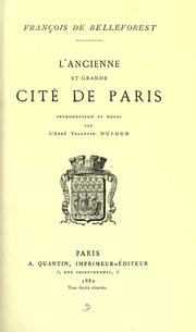 Cover of: ancienne et grande cité de Paris