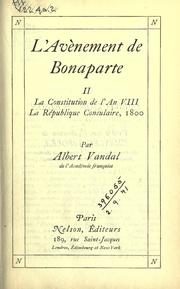 L' avènement de Bonaparte by Albert Vandal