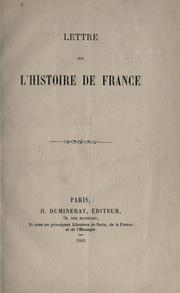 Cover of: Lettre sur l'histoire de France.