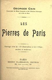 Cover of: Les pierres de Paris. by Cain, Georges