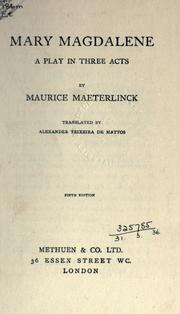 Cover of: Mary Magdalene by Maurice Maeterlinck