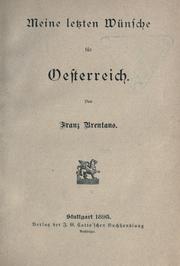 Cover of: Meine letzten Wünsche für Oesterreich