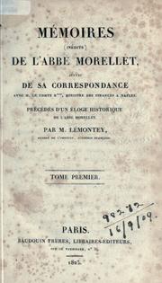 Cover of: Mémoires by André Morellet