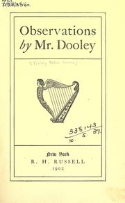 Cover of: Observations by Mr. Dooley. by Finley Peter Dunne