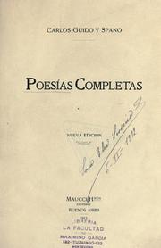 Cover of: Poesías completas. by Carlos Guido y Spano