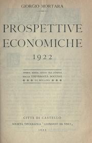 Cover of: Prospettive economiche ... opera edita sotto gli auspici della Università Bocconi di Milano.