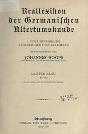 Cover of: Reallexikon der germanischen Altertumskunde by Johannes Hoops