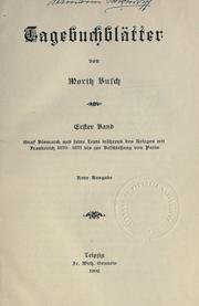 Cover of: Tagebuchblätter by Moritz Busch