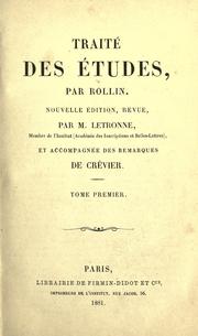Cover of: Traite des etudes. --.