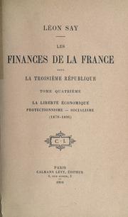 Cover of: finances de la France sous la troisième république