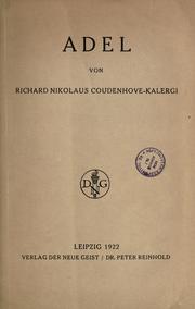 Cover of: Adel by Richard Nikolaus von Coudenhove-Kalergi