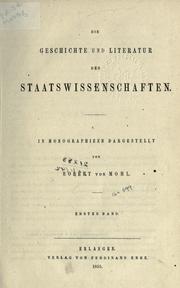Cover of: Geschichte und Literature des Staatswissenschaften.